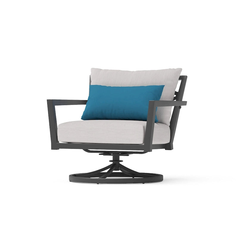 Venetia 4 Piece Sunbrella Outdoor Patio Motion Seating Set - Gray