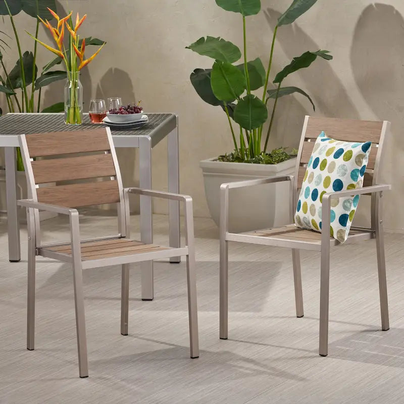 Outdoor Modern Dining Chair (Set of 2)
