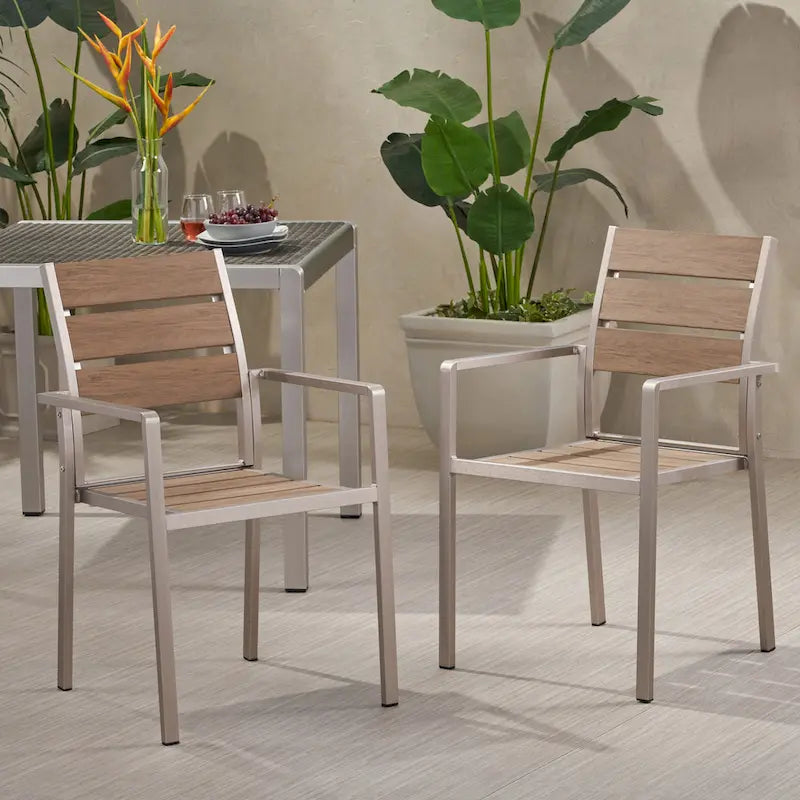 Outdoor Modern Dining Chair (Set of 2)