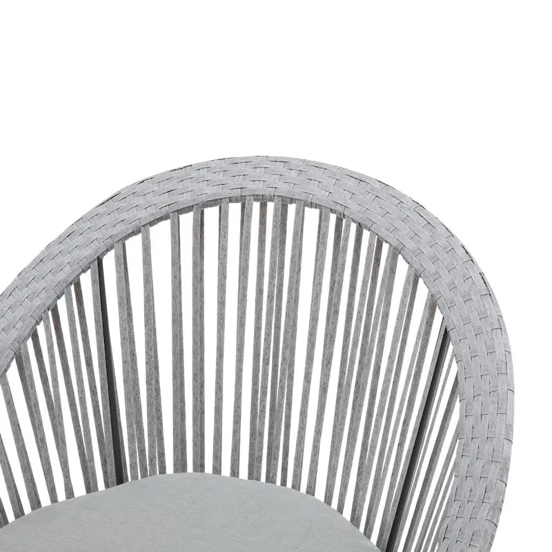 Christopher Knight Home - PureNest 26.7  Modern Gray Wicker Lounge Chair with Rattan and Iron Frame, Stylish Round Design