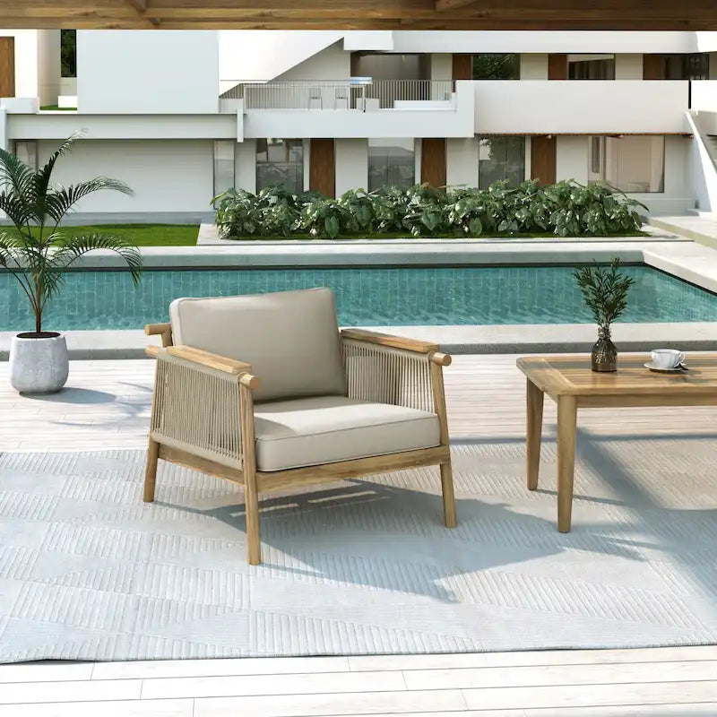 Christopher Knight Home - Sumbawa Outdoor Club Chair with Stylish Rope Design