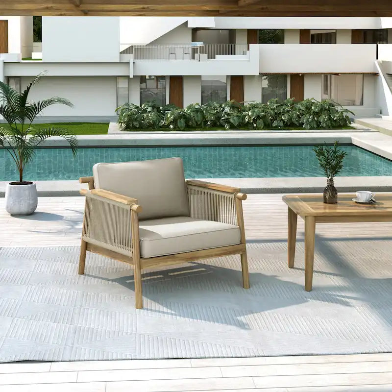 Christopher Knight Home - Sumbawa Outdoor Club Chair with Stylish Rope Design