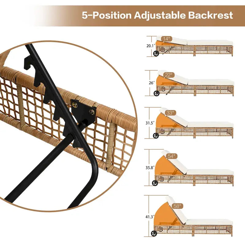 Luxurious Rattan Outdoor Lounge Chair Set of 2 by Leisure Zone