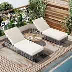 Luxurious Rattan Outdoor Lounge Chair Set of 2 by Leisure Zone