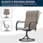 Clihome Outdoor 6 Piece Patio Textiliene Swivel Chair Dining Table Set