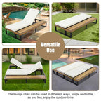 76.8 W Outdoor Patio Chaise Lounge Chair Set of 2 with 5-Position Adjustable Backrest - N/A