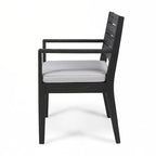Outdoor Dining Chair Set of 2, Dark Grey