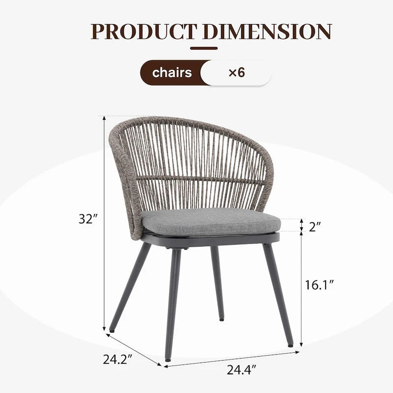 Outdoor Patio Dining Set Chairs and Extendable Table