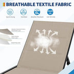 3-Piece Patio Lounge Chairs with Wheels,Patio Chaise Lounge Chairs With Side Table