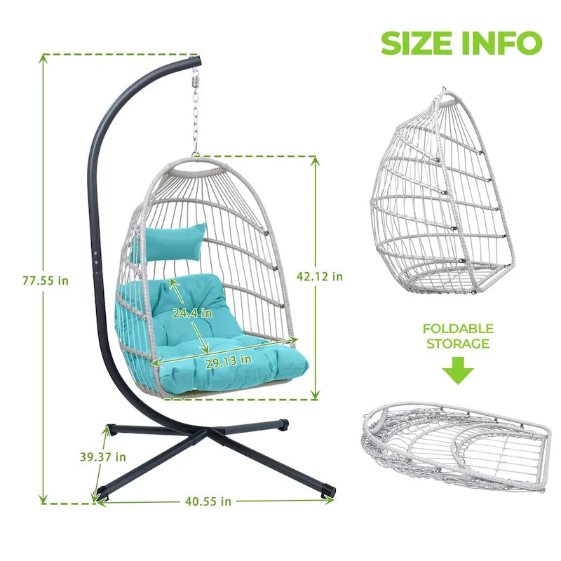 Outdoor Egg Hanging Chair with Stand