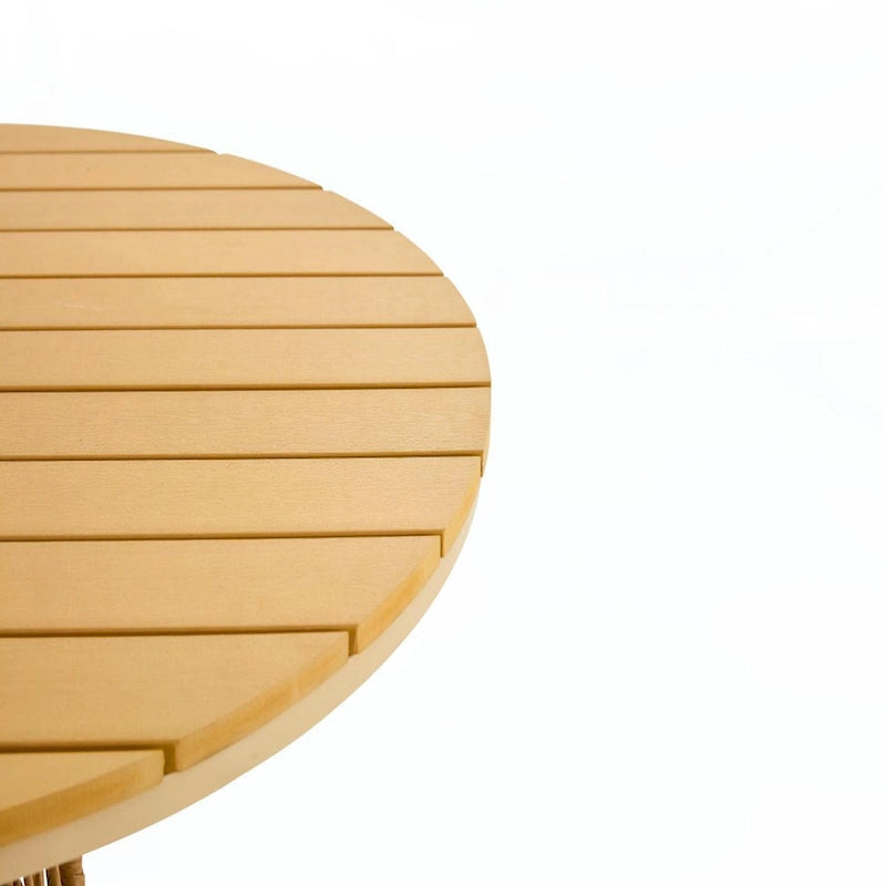 PE ratten round table 110CM plastic wood top,outdoor dining table 1PC