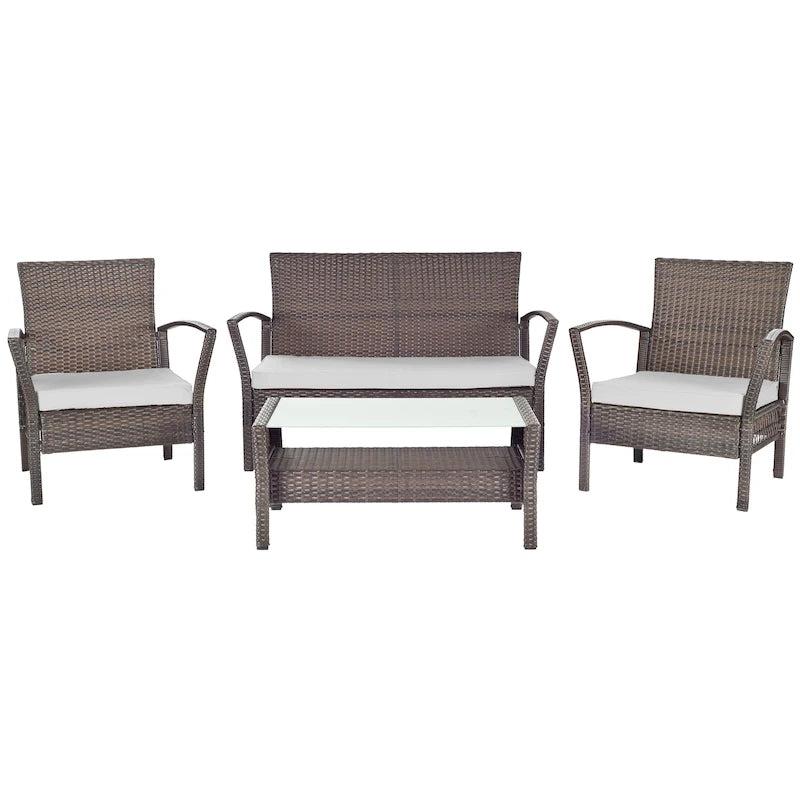SAFAVIEH Outdoor Lucica 4-Piece Patio Set - 27W x 31D x 48H