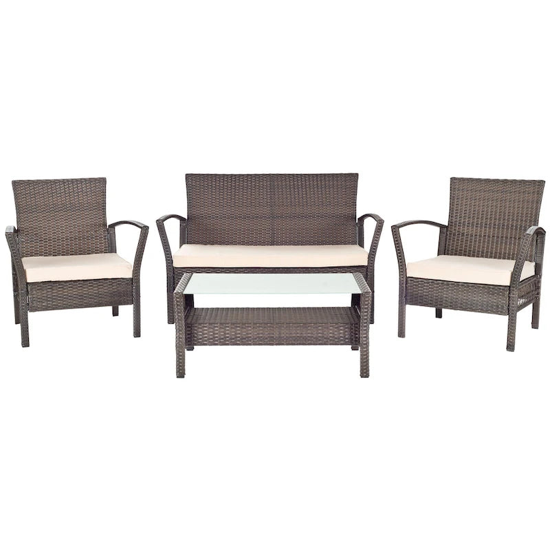 SAFAVIEH Outdoor Lucica 4-Piece Patio Set - 27W x 31D x 48H