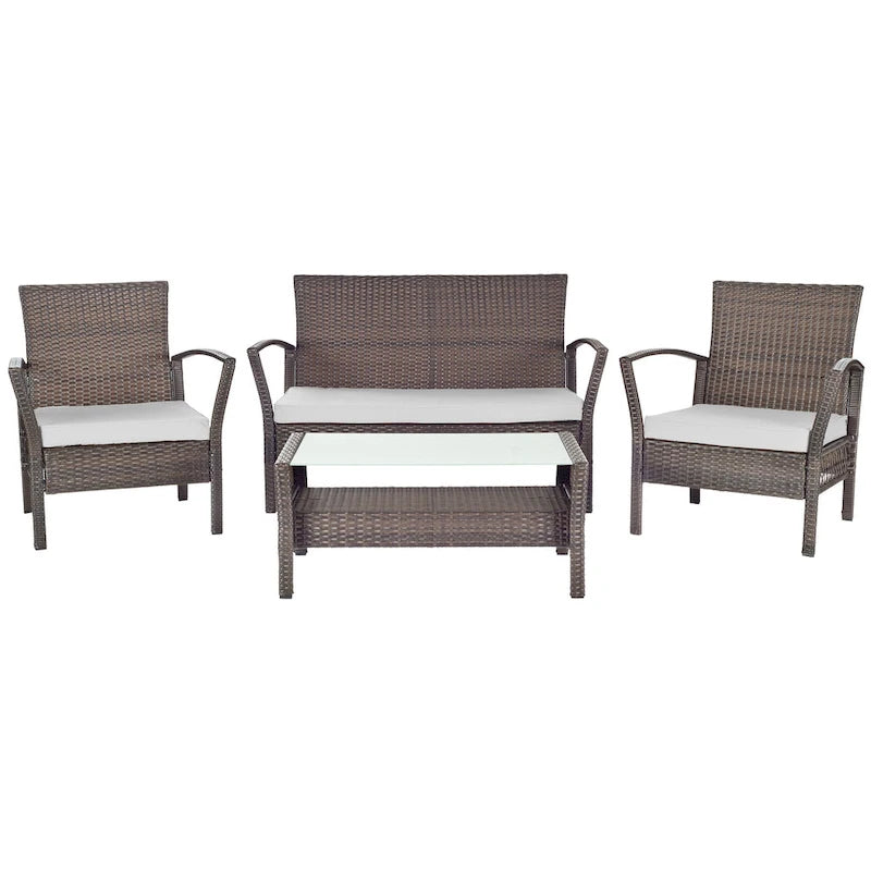 SAFAVIEH Outdoor Lucica 4-Piece Patio Set - 27W x 31D x 48H