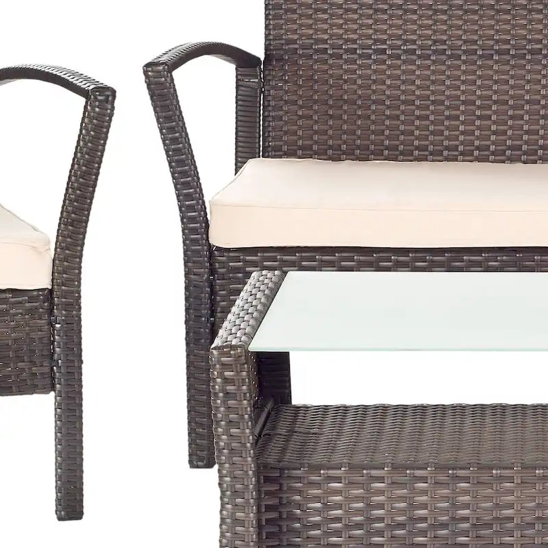 SAFAVIEH Outdoor Lucica 4-Piece Patio Set - 27W x 31D x 48H