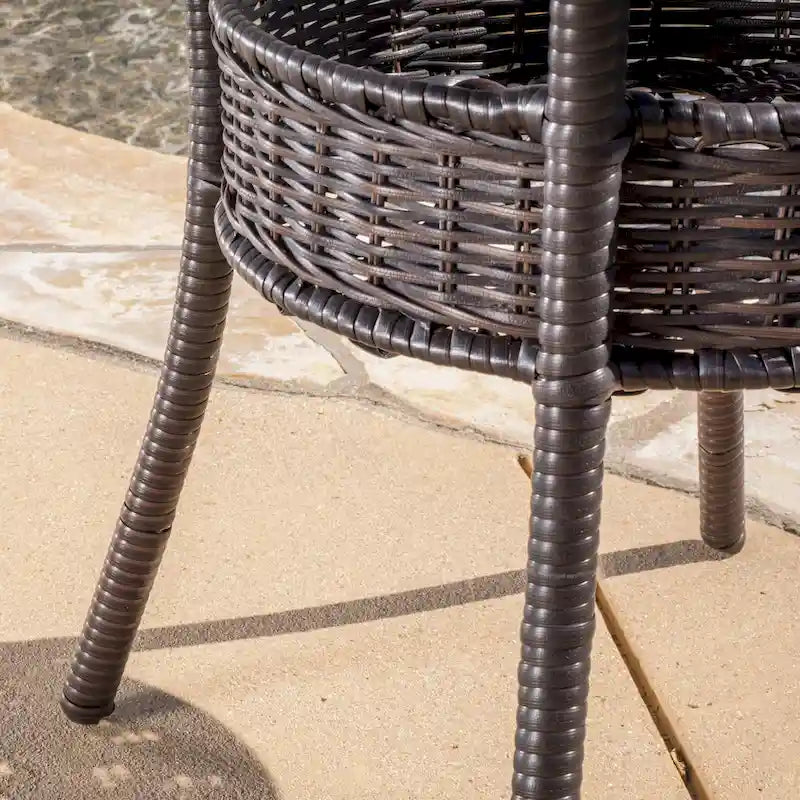 Farley Outdoor Multi-brown 3-piece Wicker Bistro Set by Christopher Knight Home - N/A