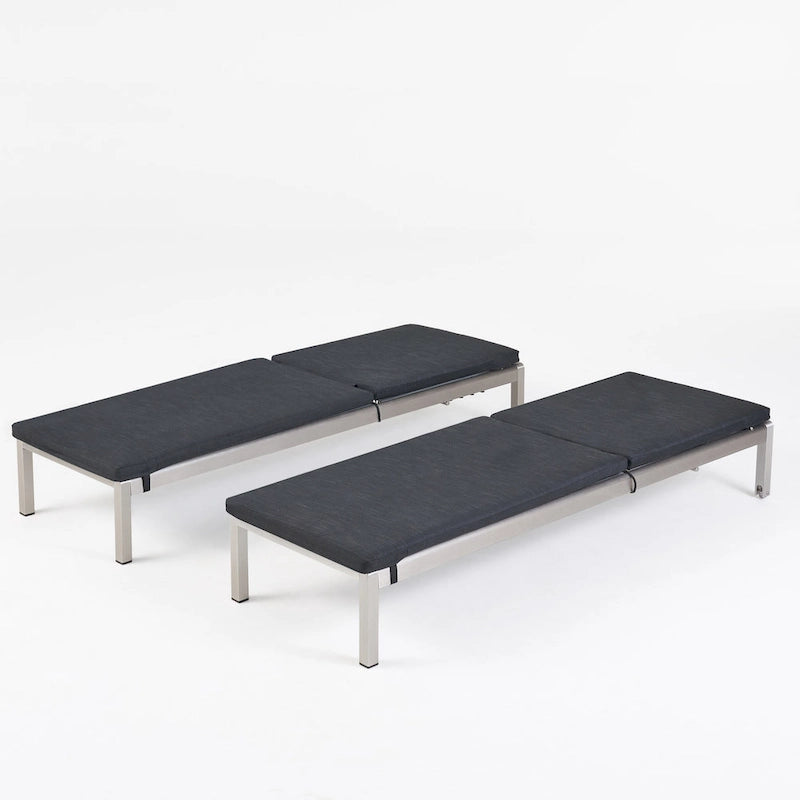 Cape Coral Outdoor Chaise Lounge with Cushion (Set of 2) by Christopher Knight Home