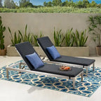 Cape Coral Outdoor Chaise Lounge with Cushion (Set of 2) by Christopher Knight Home