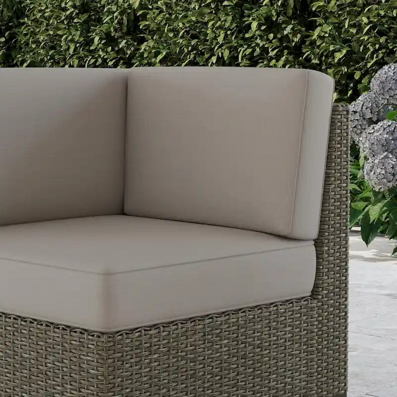 Boca Raton Brown Rattan Outdoor Sectional Side Chair - 32  x 32  x 32
