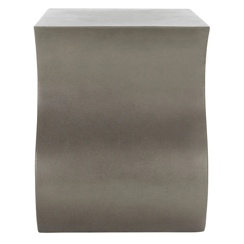 SAFAVIEH Outdoor Nastafa Concrete Accent Stool - 18.11  W x 14.57  L x 18.11  H - 18Wx15Dx18H