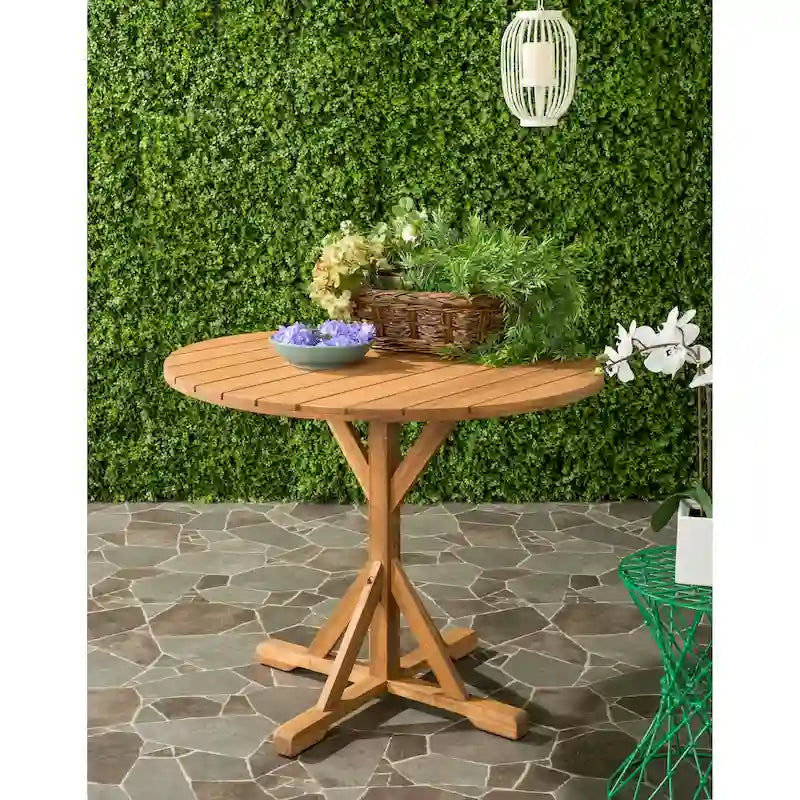 SAFAVIEH Outdoor Shile Round Table - 35Wx35Dx29H