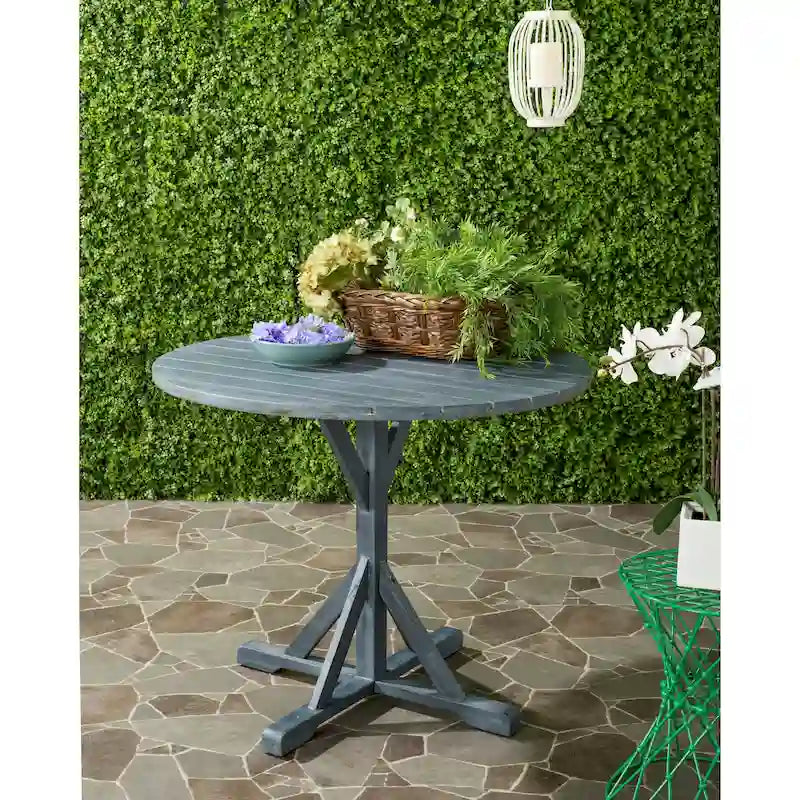 SAFAVIEH Outdoor Shile Round Table - 35Wx35Dx29H