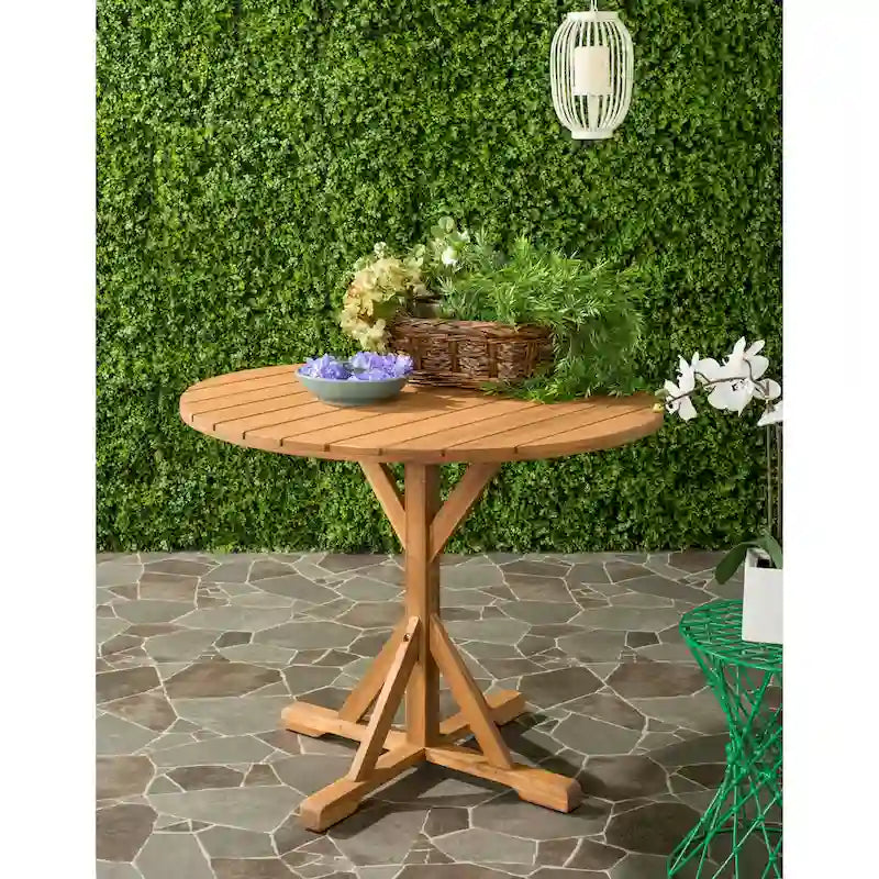 SAFAVIEH Outdoor Shile Round Table - 35Wx35Dx29H