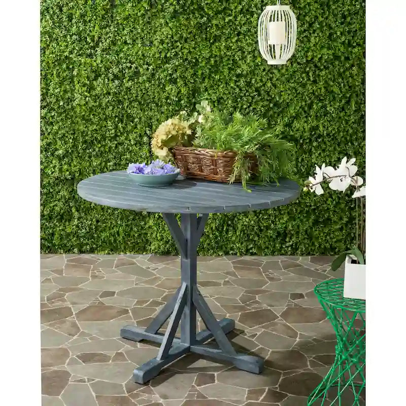 SAFAVIEH Outdoor Shile Round Table - 35Wx35Dx29H