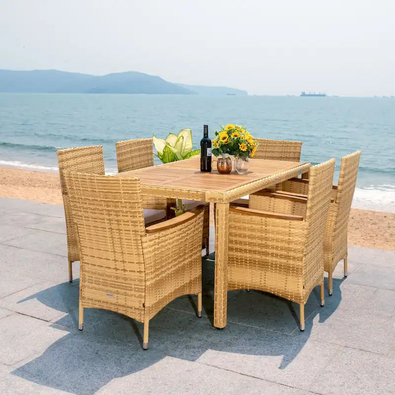 SAFAVIEH Outdoor Agne Dining Set - 59Wx35Dx29H