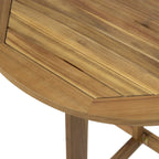 Westmount Outdoor 2 Seater Half-Round Folding Acacia Wood Bistro Table Set by Christopher Knight Home