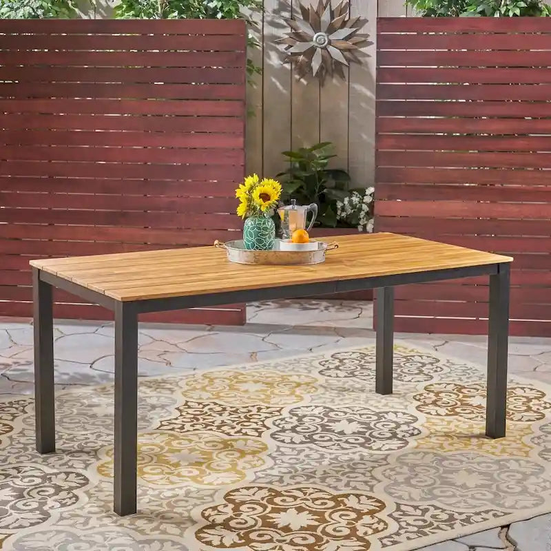 Lisa Outdoor 71  Acacia Wood Dining Table by Christopher Knight Home - 70.75 L x 34.00 W x 30.00 H