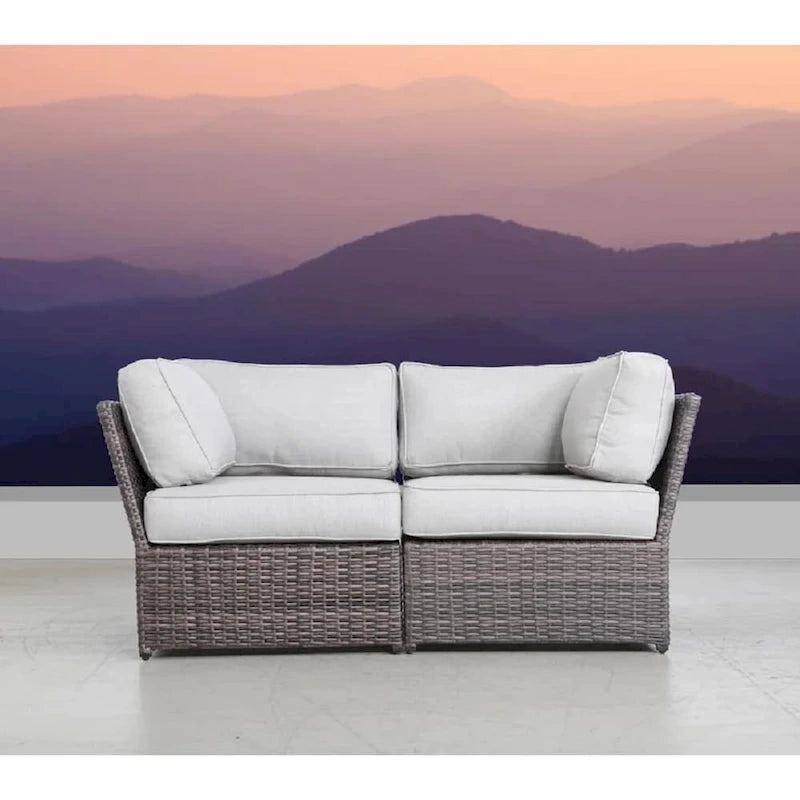 LSI 66  Wide Outdoor Wicker Loveseat with Cushions