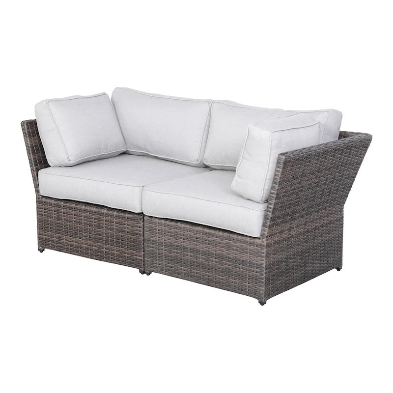LSI 66  Wide Outdoor Wicker Loveseat with Cushions