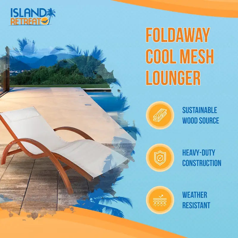 Island Retreat Bentwood Breeze Luxury Lounger With Wood Frame - Champagne