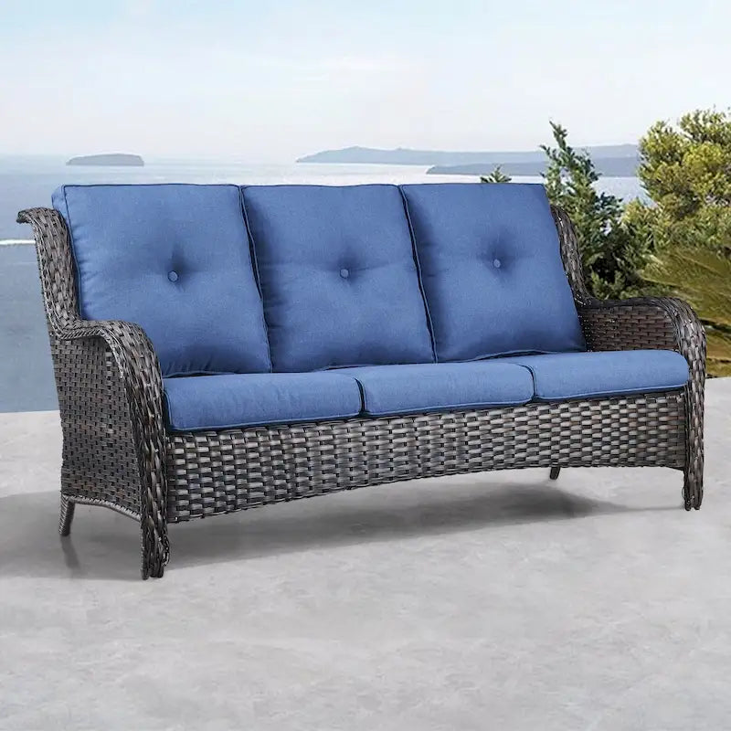 Gymojoy Outdoor Wicker 3 Seater Sofa Furniture Outdoor Sofa