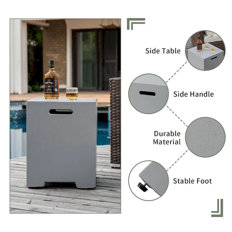 COSIEST Outdoor Patio Wicker Furniture Set w Fire and Water Fountain