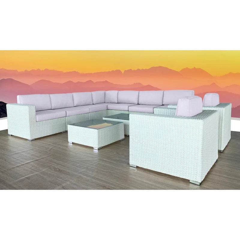 11 Piece Sectional Set with Cushions