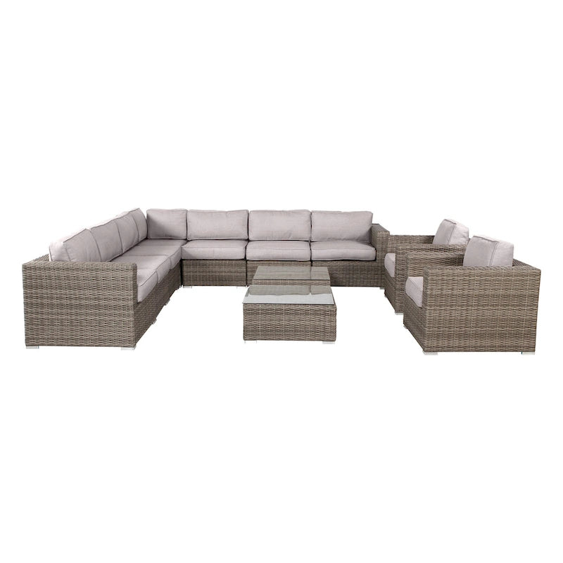 11 Piece Sectional Set with Cushions