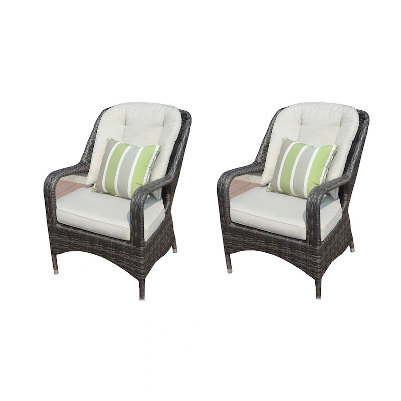 7-Pieces Outdoor Wicker Patio Oval Dining Set with Arm Chair