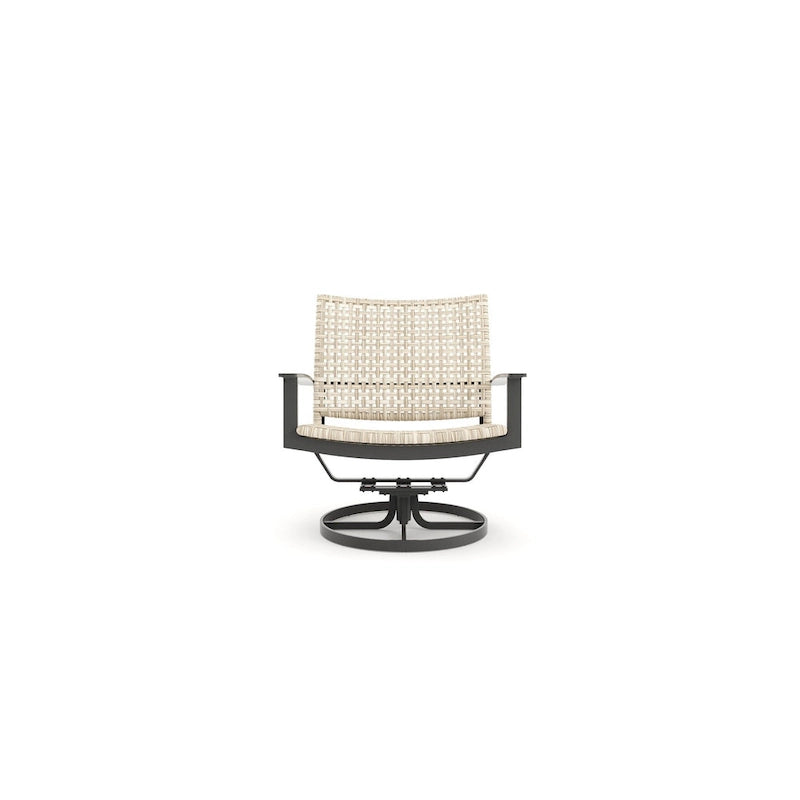 Winston Jasper Textured Pewter with Beechwood Weave Swivel Lounge Chair