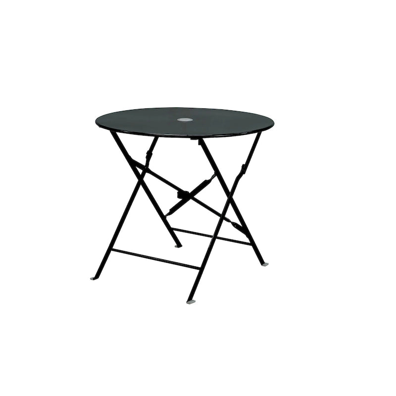 Carolina Living Bistro 30  Round Folding Outdoor Table - Umbrella Hole