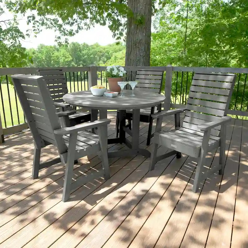 Weatherly 5-piece Outdoor Dining Set - 48  Round Table, Dining-height