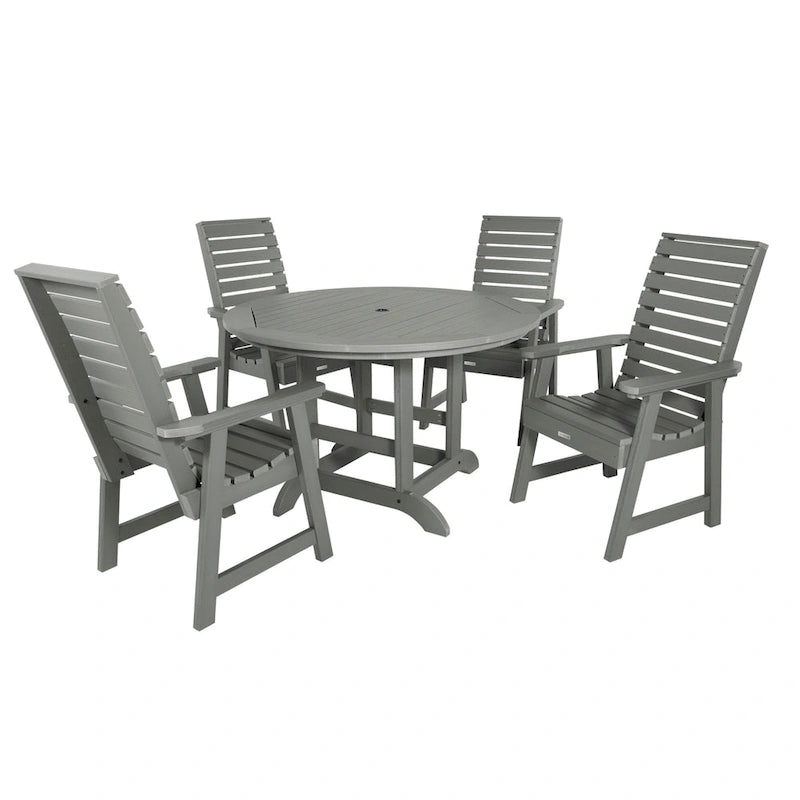 Weatherly 5-piece Outdoor Dining Set - 48  Round Table, Dining-height