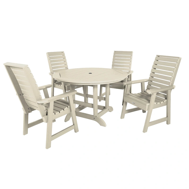 Weatherly 5-piece Outdoor Dining Set - 48  Round Table, Dining-height