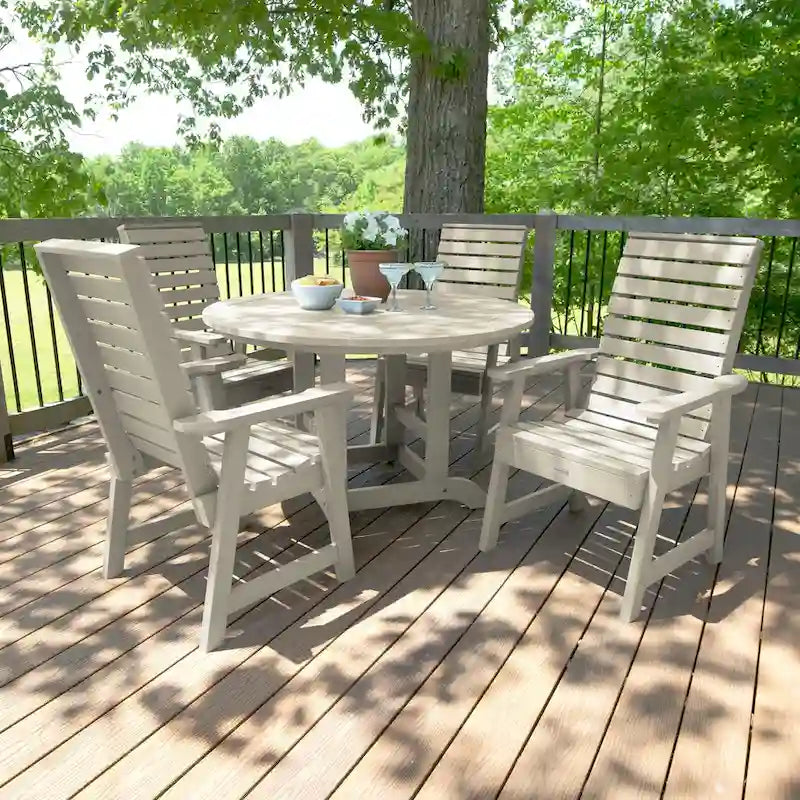 Weatherly 5-piece Outdoor Dining Set - 48  Round Table, Dining-height