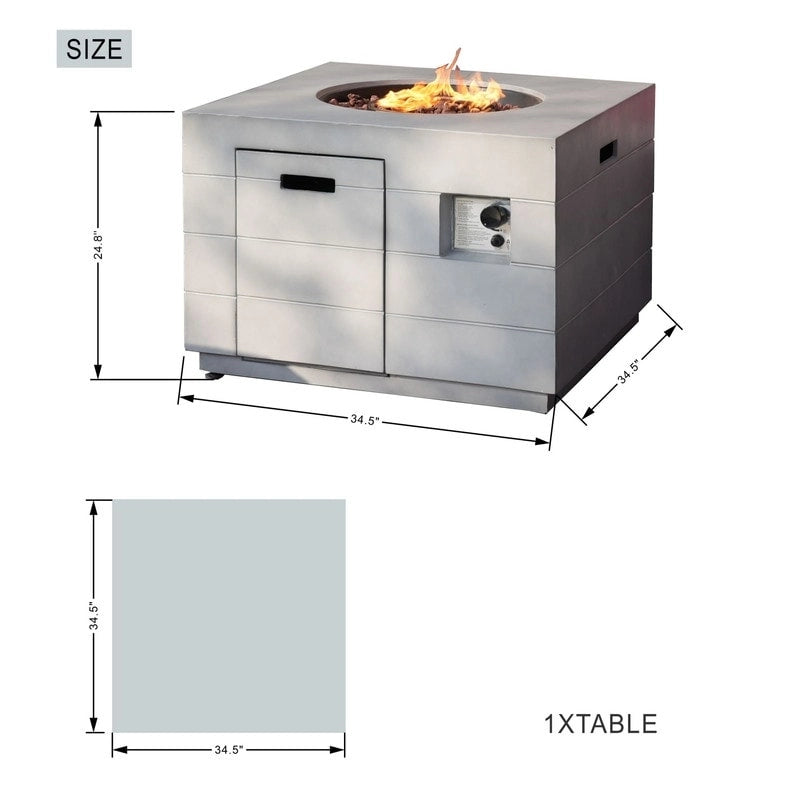 7-Piece Outdoor Rattan Conversation Sofa Set with Fire Pit Table