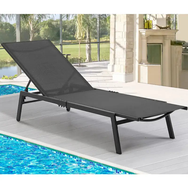 AECOJOY Adjustable Patio Aluminum Lounge Chairs for Outside