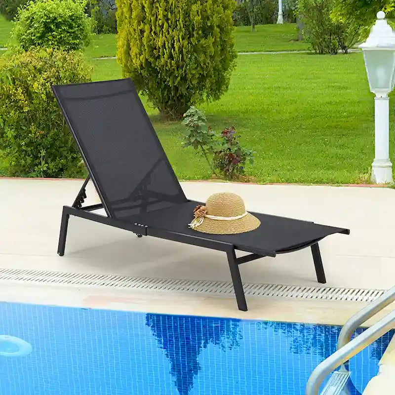 AECOJOY Adjustable Patio Aluminum Lounge Chairs for Outside