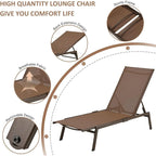 AECOJOY Adjustable Patio Aluminum Lounge Chairs for Outside