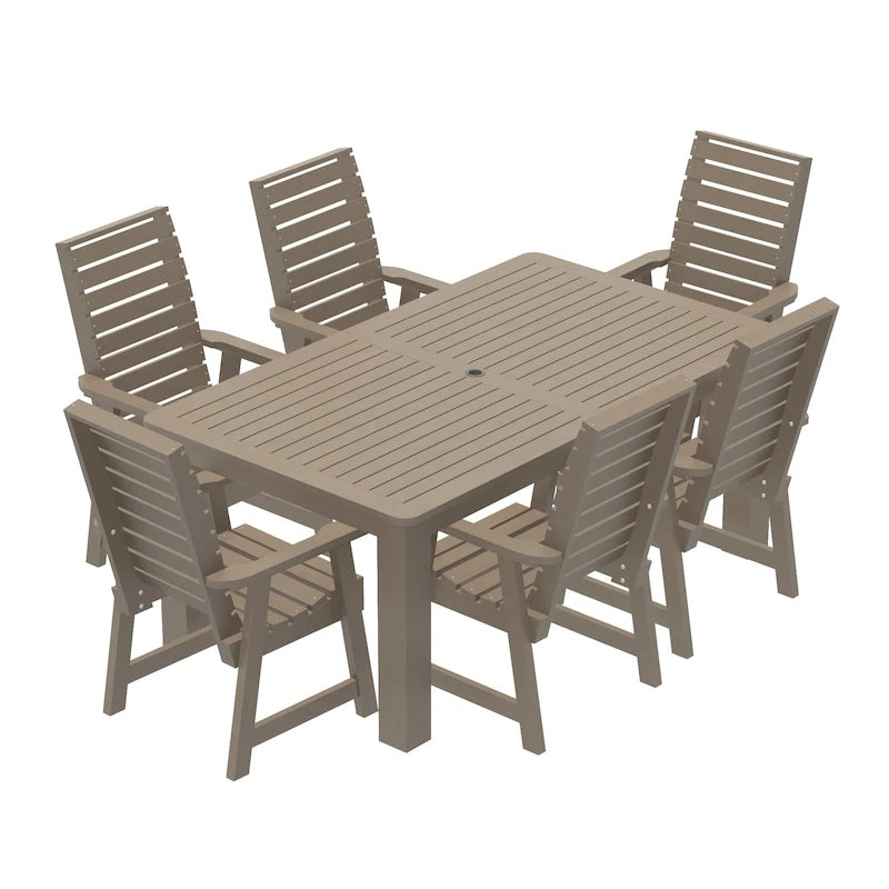 HIGHWOOD PROFESSIONAL 7- Piece Outdoor Dining Set 42x72